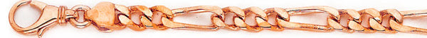 14k rose gold, 18k pink gold chain 5.1mm Figaro Link Bracelet