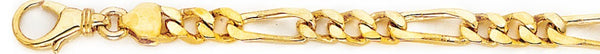 18k yellow gold chain, 14k yellow gold chain 5.1mm Figaro Link Bracelet