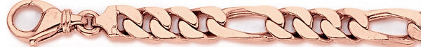 14k rose gold, 18k pink gold chain 7.7mm Figaro Link Bracelet
