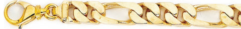 9.3mm Figaro Link Bracelet custom made gold chain
