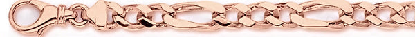 14k rose gold, 18k pink gold chain 6.2mm Figaro Link Bracelet