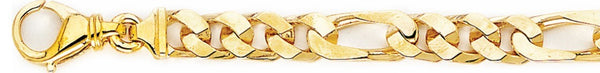 18k yellow gold chain, 14k yellow gold chain 7.6mm Figaro Link Bracelet
