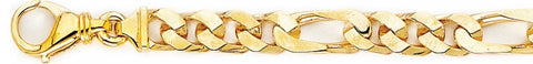 7.6mm Figaro Link Bracelet custom made gold chain