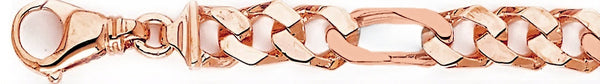 14k rose gold, 18k pink gold chain 9.9mm Figaro Link Bracelet