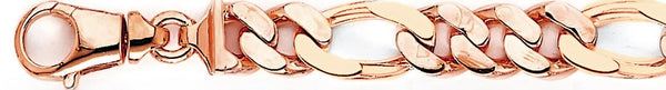 14k rose gold, 18k pink gold chain 11.6mm Figaro Link Bracelet