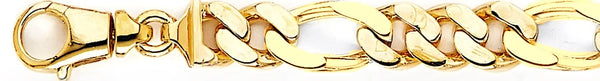 18k yellow gold chain, 14k yellow gold chain 11.6mm Figaro Link Bracelet