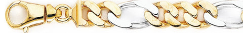 11.6mm Figaro Link Bracelet custom made gold chain