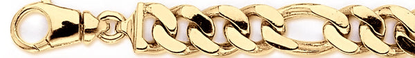18k yellow gold chain, 14k yellow gold chain 12.2mm Figaro Link Bracelet