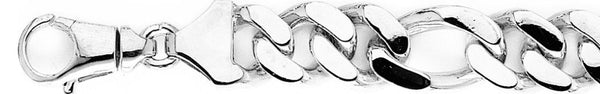 18k white gold chain, 14k white gold chain 14mm Figaro Link Bracelet