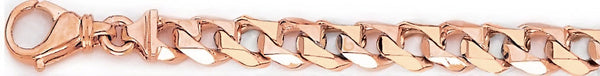 14k rose gold, 18k pink gold chain 8.5mm Switchblade Curb Link Bracelet
