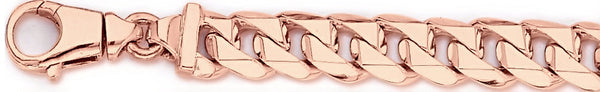 14k rose gold, 18k pink gold chain 11mm Switchblade Curb Link Bracelet