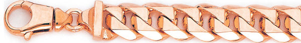 14k rose gold, 18k pink gold chain 12.2mm Switchblade Curb Link Bracelet