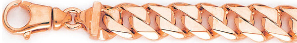 14k rose gold, 18k pink gold chain 12.6mm Switchblade Curb Link Bracelet