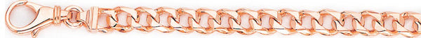 14k rose gold, 18k pink gold chain 6.3mm Switchblade Curb Link Bracelet