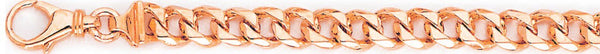 14k rose gold, 18k pink gold chain 6.7mm Switchblade Curb Link Bracelet