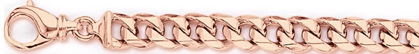 14k rose gold, 18k pink gold chain 8.5mm Switchblade Curb Link Bracelet