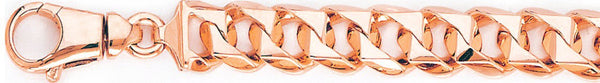 14k rose gold, 18k pink gold chain 11.2mm Switchblade Curb Link Bracelet