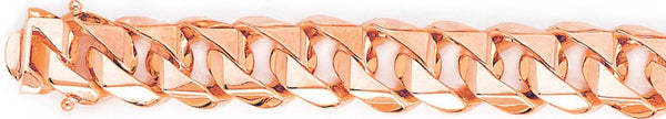 14k rose gold, 18k pink gold chain 13.9mm Switchblade Curb Link Bracelet