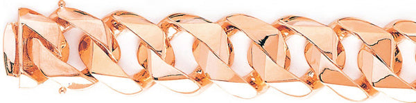 14k rose gold, 18k pink gold chain 19.8mm Switchblade Curb Link Bracelet