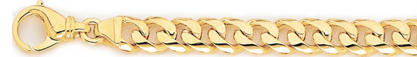 18k yellow gold chain, 14k yellow gold chain 8.5mm Curb Link Bracelet