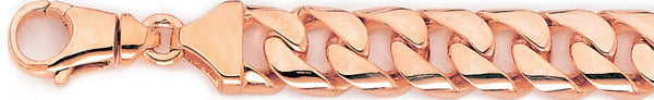 14k rose gold, 18k pink gold chain 13.1mm Curb Link Bracelet