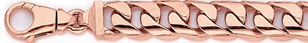 14k rose gold, 18k pink gold chain 12.4mm Curb Link Bracelet