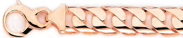 14k rose gold, 18k pink gold chain 15.7mm Curb Link Bracelet