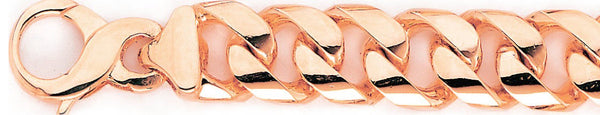 14k rose gold, 18k pink gold chain 15.9mm Curb Link Bracelet