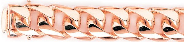 14k rose gold, 18k pink gold chain 18.7mm Curb Link Bracelet