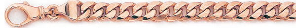 14k rose gold, 18k pink gold chain 6.5mm Round Curb Link Bracelet