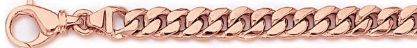 14k rose gold, 18k pink gold chain 7.5mm Round Curb Link Bracelet