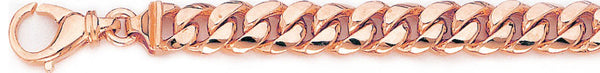 14k rose gold, 18k pink gold chain 9mm Round Curb Link Bracelet