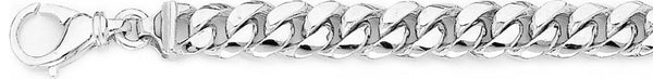 18k white gold chain, 14k white gold chain 9mm Round Curb Link Bracelet