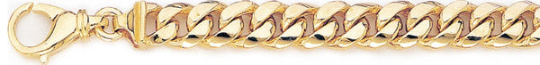 18k yellow gold chain, 14k yellow gold chain 9mm Round Curb Link Bracelet