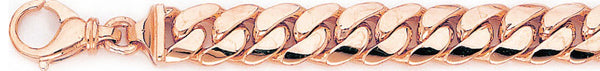 14k rose gold, 18k pink gold chain 10.4mm Round Curb Link Bracelet