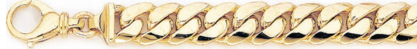 18k yellow gold chain, 14k yellow gold chain 10.4mm Round Curb Link Bracelet
