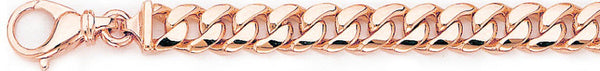 14k rose gold, 18k pink gold chain 8.1mm Half Round Curb Link Bracelet