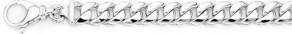 18k white gold chain, 14k white gold chain 8.1mm Half Round Curb Link Bracelet