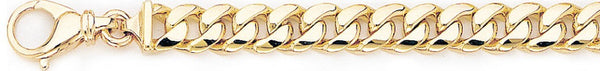 18k yellow gold chain, 14k yellow gold chain 8.1mm Half Round Curb Link Bracelet