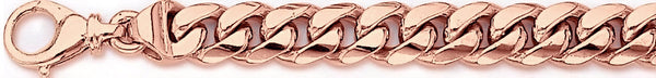 14k rose gold, 18k pink gold chain 9.7mm Half Round Curb Link Bracelet