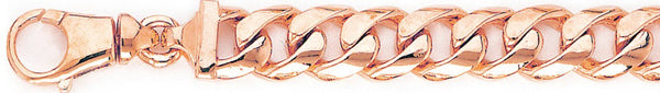 14k rose gold, 18k pink gold chain 11.5mm Half Round Curb Link Bracelet