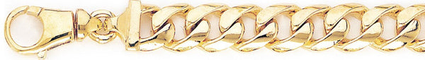 18k yellow gold chain, 14k yellow gold chain 11.5mm Half Round Curb Link Bracelet