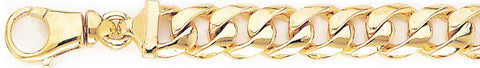 11.5mm Half Round Curb Link Bracelet custom made gold chain