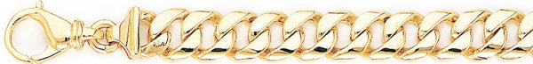 18k yellow gold chain, 14k yellow gold chain 9.6mm Half Round Curb Link Bracelet