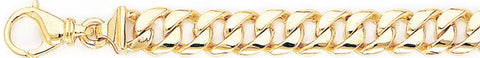 9.6mm Half Round Curb Link Bracelet custom made gold chain