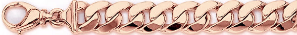 14k rose gold, 18k pink gold chain 10.8mm Half Round Curb Link Bracelet