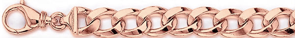 14k rose gold, 18k pink gold chain 10.3mm Half Round Curb Link Bracelet