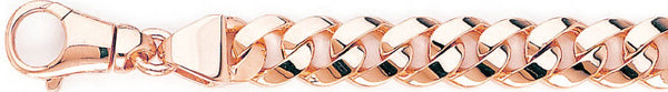 14k rose gold, 18k pink gold chain 10.5mm Half Round Curb Link Bracelet