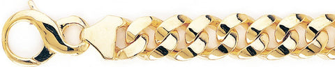 13.4mm Half Round Curb Link Bracelet custom made gold chain