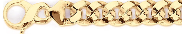 18k yellow gold chain, 14k yellow gold chain 13.3mm Half Round Curb Link Bracelet
